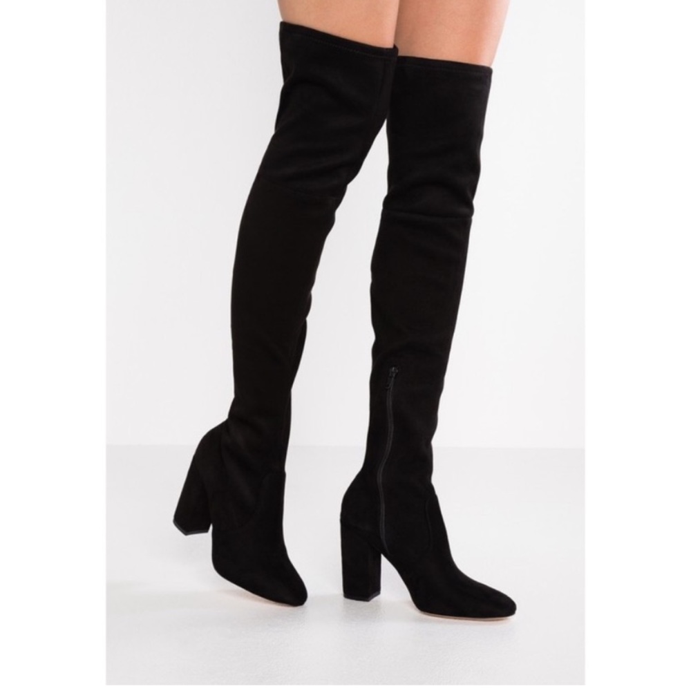 Aldo Made Black Over the one block heel boots 8.5 / 39